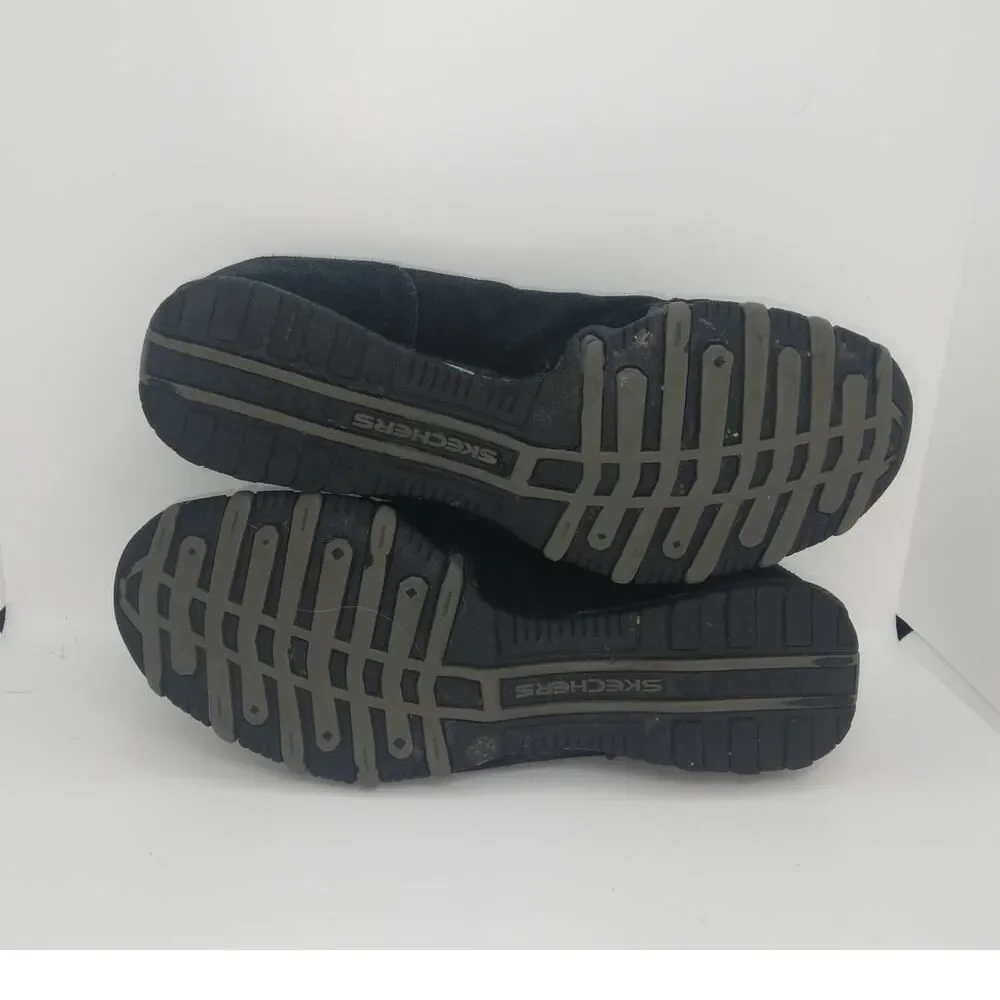 SKECHERS Bikers Fixation Womens Black Leather Sneakers - Size: 8